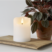 LED STUMPENKERZE FLAMME RUSTIC 10cm hoch