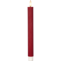 LED Leuchterkerze 2er Set "Flamme Stripe" in Rot