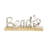 Aluminium-Schriftzug "BEACH" 28 X 5 X 12 CM,Silber/Natur